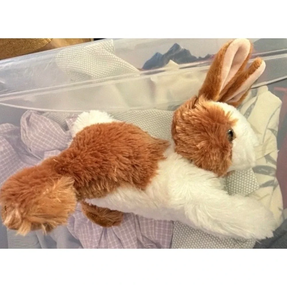 Aurora Plush Bunny Rabbit Small Brown White Very Good Floppy Stuffed‎ Animal Toy
